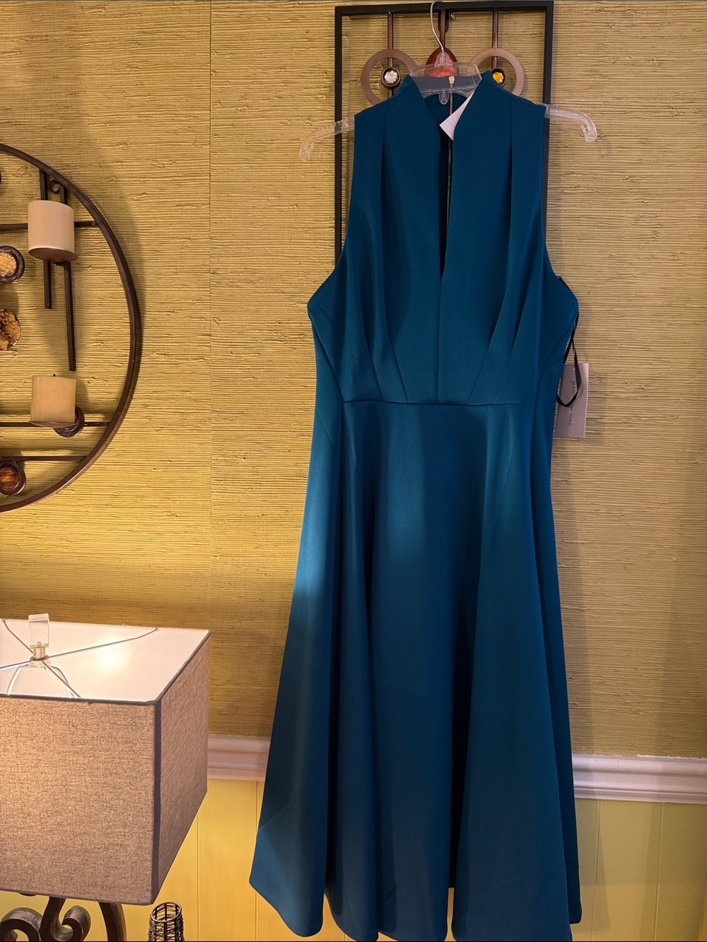 Marc New York Teal Sleeveless V-Neck Midi Dress